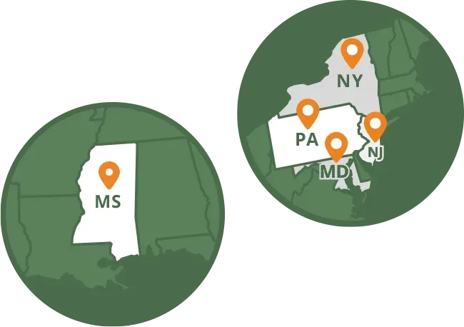 Corbett Exterminating Service Area Map